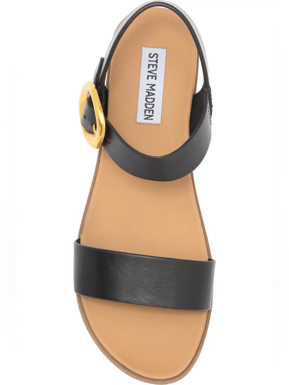 Steve Madden Tacee Black Leather Sandals - Picture 5 of 8